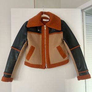 Jonathan Simkhai "Adelyn" Faux Sherpa Jacket